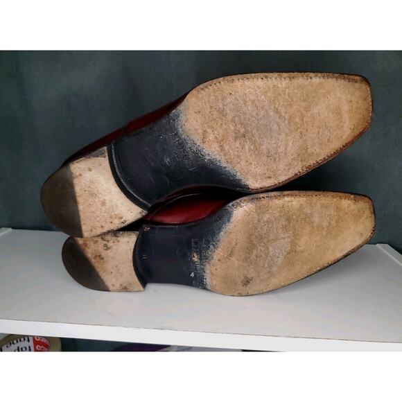 L.F. Lidfort for Barney's Dress Shoes Burgundy Leather Made in Italy US Men's 11 - Picture 7 of 13